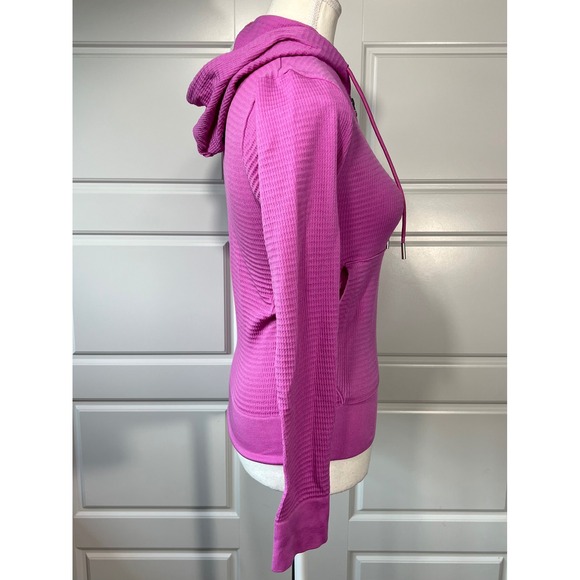 Aura Fuchsia Purple Full Zip Fitted Activewear Hoodie Jacket Womens XXS - Picture 4 of 6